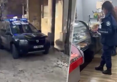 СКАНДАЛНО: Патрулка на буркани чака полицайка да си напазарува в Русе / ВИДЕО